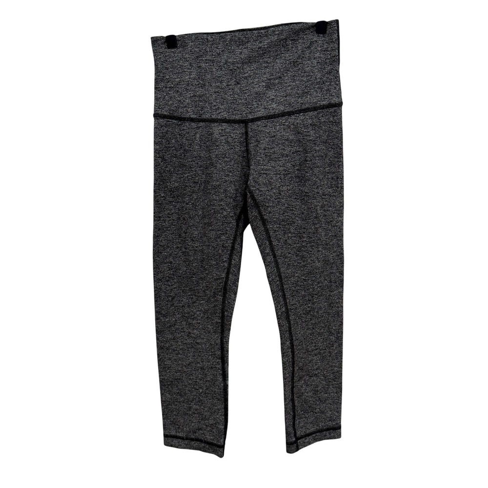 Lululemon High Rise Space Dye Heathered Grey Crop Leggings Size 6